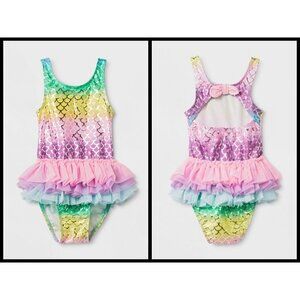 CAT & JACK Mermaid Tutu One Pice Swimsuit ~ 2T